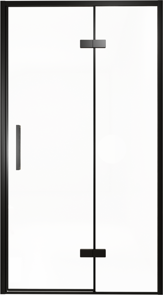 Balmani Senses Design douche draaideur rechts 120 cm x 210 cm Helder glas, Zwarte profielen, met coating