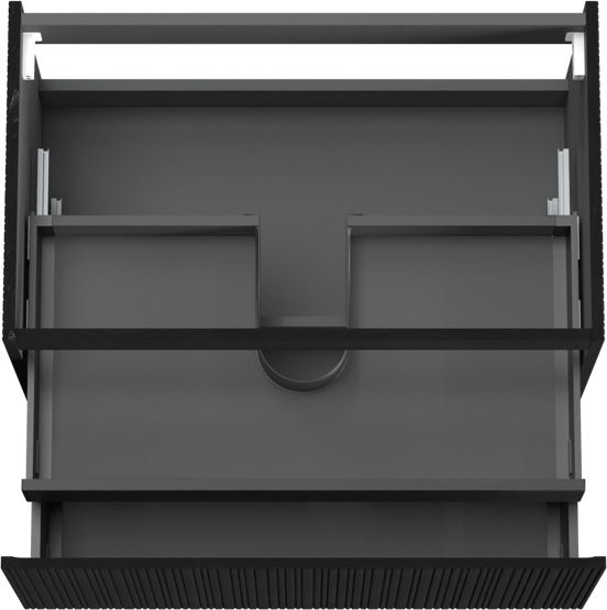 Storke Ribs zwevende wastafelonderkast 85 x 52 cm zwart eiken 2 lades