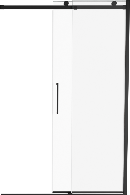 Luca Varess Boltano Dusche Schiebetür 130 cm x 200 cm Klarglas matt Schwarz profil