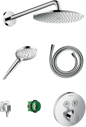 Hansgrohe Showerselect S thermostatische inbouw regendoucheset met ronde regendouchekop 24 cm glanzend chroom