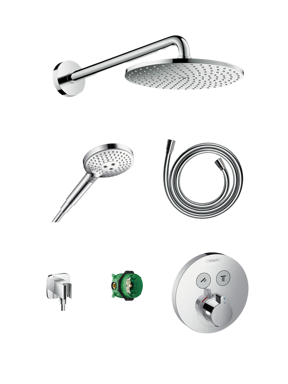 Hansgrohe Showerselect S Duschsystem: Unterputz, Runder Duschkopf, 24 cm, Chrom glänzend