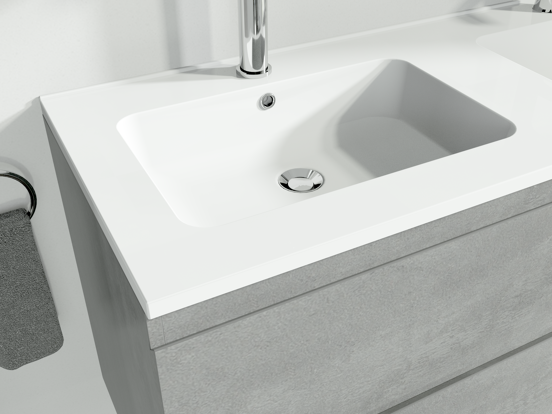 Linie Vano plan simple marbre composite brillant 60 x 46 cm