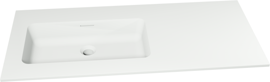 Storke Mata plan vasque asymétrique à gauche mat Solid Surface 100 x 46 cm