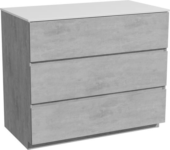 Storke Edge staand badkamermeubel 95 x 52 cm beton donkergrijs met Tavola enkel tablet in solid surface mat wit