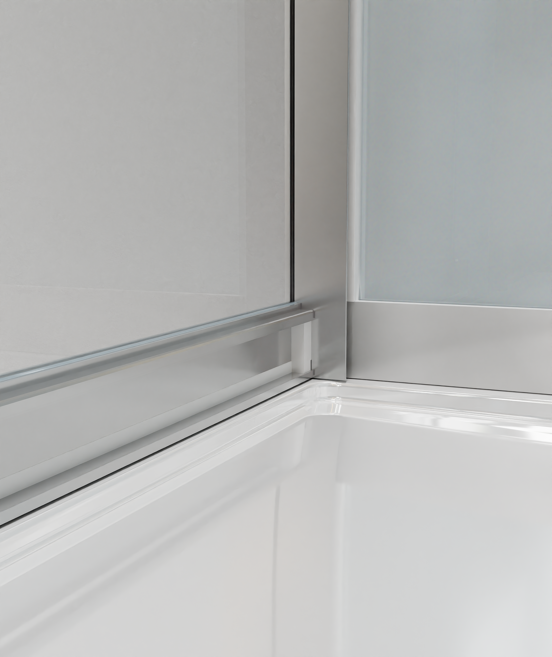 Luca Varess Talan douchecabine met schuifdeuren 90 x 90 cm helder glas mat chroom profiel