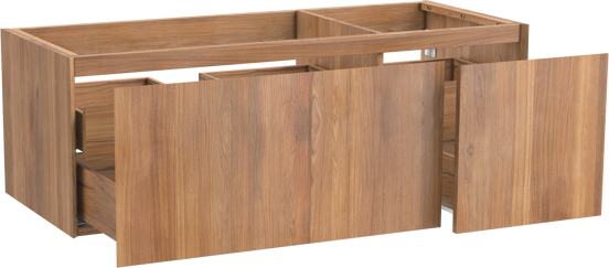 Balmani Idra meuble sous-vasque suspendu 135 x 55 cm asymétrique à gauche teck 4 tiroirs