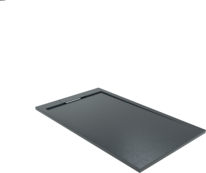 Balmani Indus douchebak 140 x 80 cm composietmarmer grafietgrijs leisteenstructuur