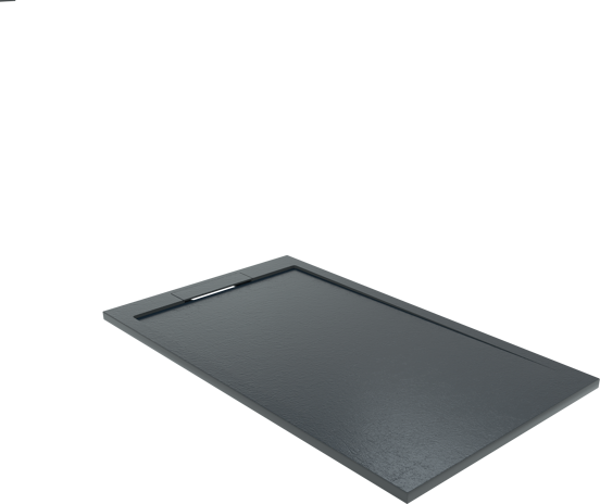 Balmani Indus receveur de douche 140 x 80 cm marbre composite gris graphite structure en ardoise