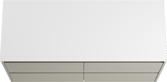 Storke Seda hängendes Möbelstück Set: 130 x 52 cm, Seidengrau, mit Tavola Einzel- oder Doppel Waschtischplatte, Solid Surface Weiß matt