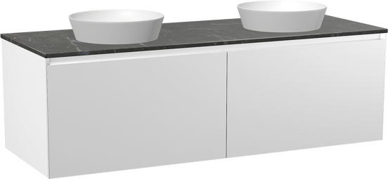 Balmani Idra meuble salle de bains suspendu 150 x 55  cm blanc mat avec Stretto tablette simple ou double en marbre Pietra Grey