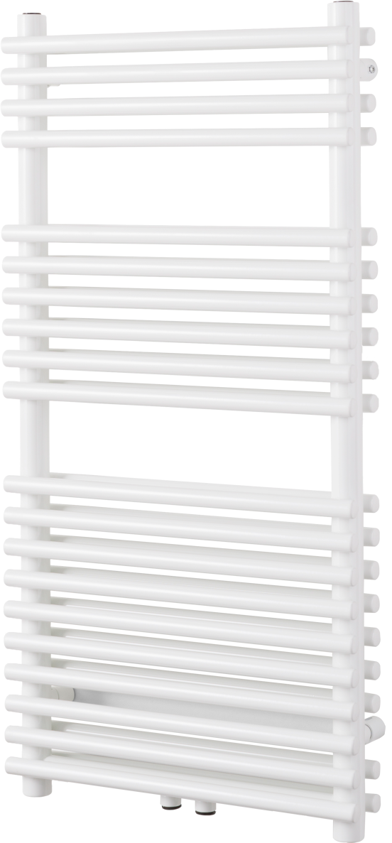 Vipera Alegria sèche-serviettes double 50 x 100 cm chauffage électrique blanc brillant raccordements latéral et central possibles 850W, résistance incluse