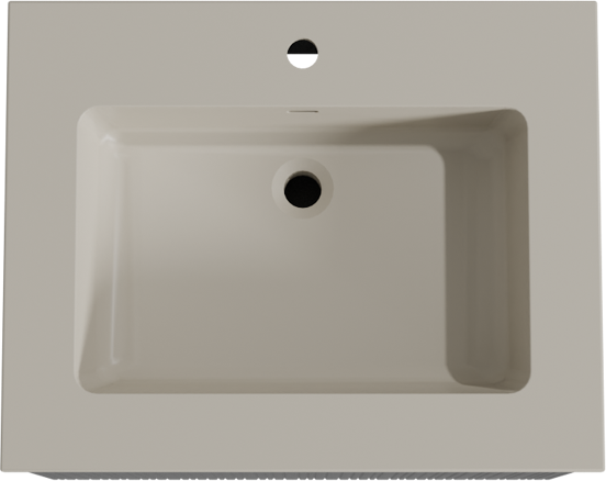 Storke Ribs meuble salle de bains suspendu 65 x 52 cm chêne noir avec Diva plan simple en top solid soie grise, Nervure droite asymétrique verticale