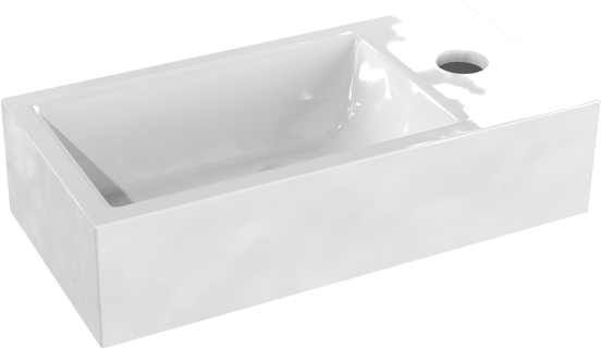 Luca Varess Cubic fonteintje 36,5 x 18 cm glanzend witte porselein