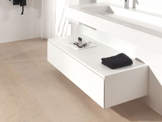 Balmani Mitra Elements zwevende wastafelonderkast 135 x 50 cm mat wit 2 lades