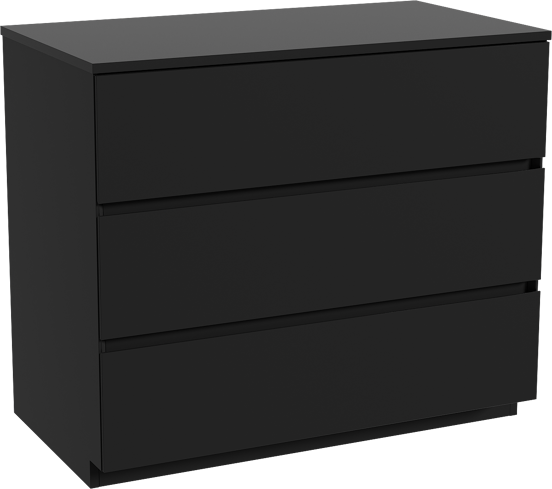 Storke Edge freistehendes Möbelstück Set: 95 x 52 cm, Schwarz matt, mit Panton Einzel Waschtischplatte, Pulverbeschichtetes MDF Schwarz matt