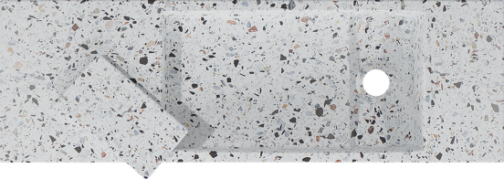 Balmani Mood Handwaschbecken: 65 x 20 cm, Bianco Nero Terrazzo