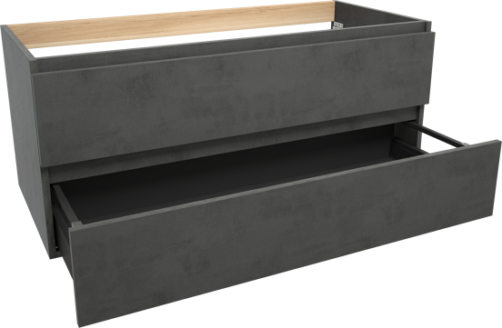 Balmani Lucida zwevende wastafelonderkast 120 x 55 cm beton donkergrijs 2 lades