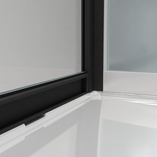 Luca Varess Talan cabine de douche avec portes pivotantes 90 x 120 cm verre transparent profil noir mat