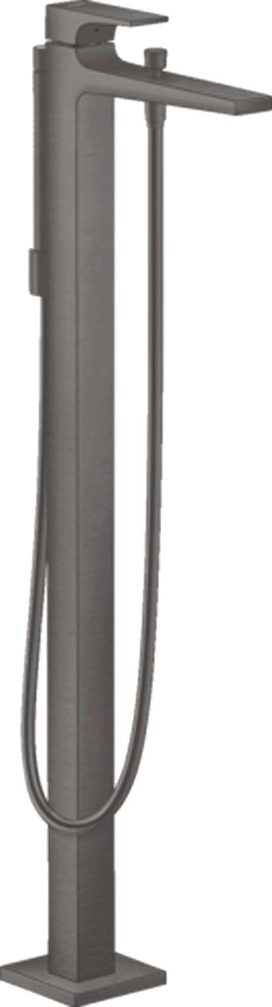 Hansgrohe Metropol freistehende Badewannenarmatur: Brushed black Chrome, inkl. Handbrauseset
