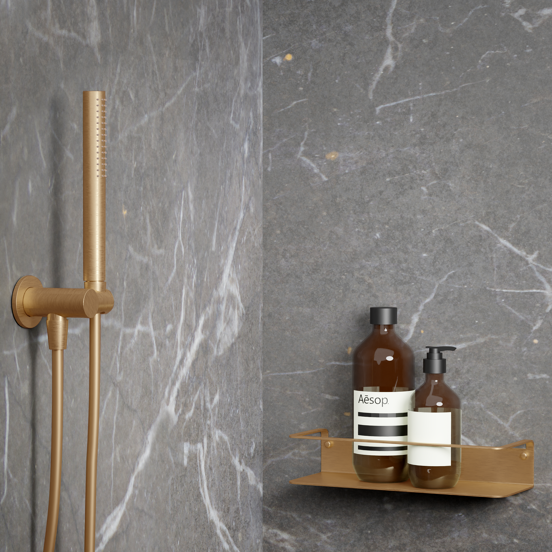 Blaufoss Tika porte-shampooing seul avec fixation murale Brushed Rosegold