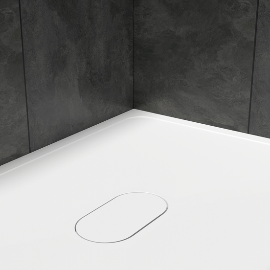 Balmani Artic douchebak 140 x 80 cm top solid mat wit