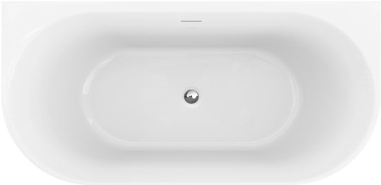 Luca Varess Otello baignoire semi-îlot 170 x 80 cm acrylique blanc brillant
