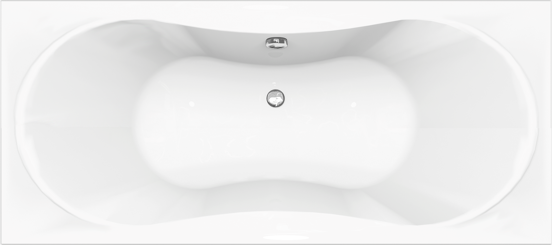 Luca Varess Trasime 2-Personen-Einbaubadewanne: 180 x 80 cm, Acryl, Weiß glänzend