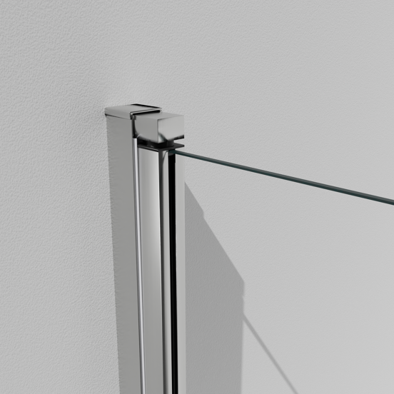 Luca Varess Kuresa pare-baignoire pliant en 2 pièces 140 cm verre transparent profil chrome brillant