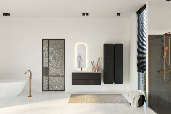 Blaufoss Round Move vrijstaande badkraan Brushed Rosegold