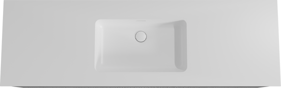 Storke Ribs meuble salle de bains suspendu 165 x 52 cm chêne noir avec Mata plan simple en solid surface blanc mat, Nervure droite asymétrique verticale