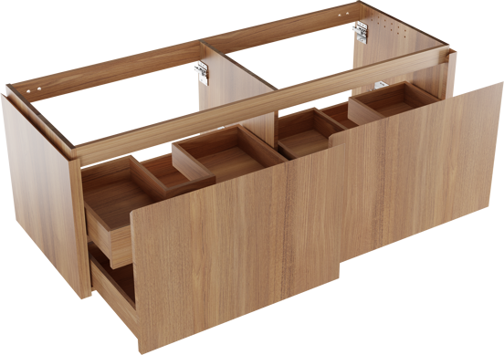 Balmani Eclips meuble sous-lavabo suspendu 150 x 55 cm Teck 4 tiroirs