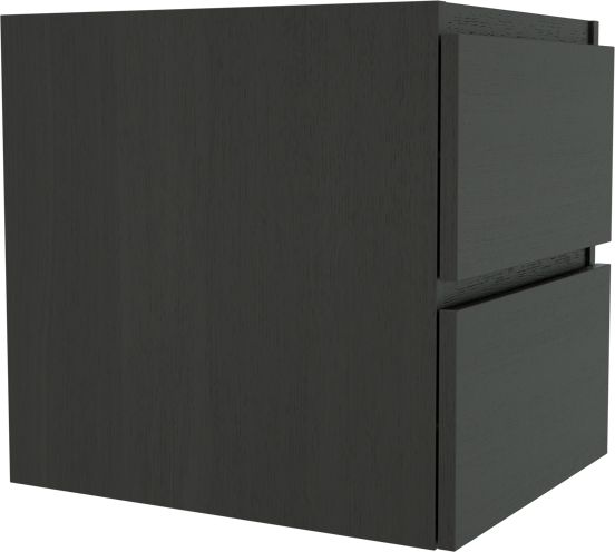 Balmani Lucida hängender Waschbeckenunterschrank: 45 x 55 cm, Eiche Schwarz, 2 Schubladen