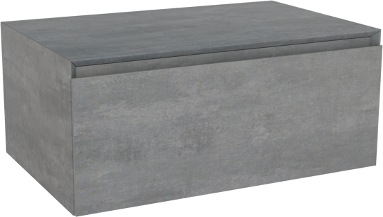 Storke Edge Modulo zwevende wastafelonderkast 75 x 48 cm beton donkergrijs 1 lade