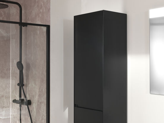 Storke Edge zwevende badkamerkast mat zwart 40 x 30 x 170 cm