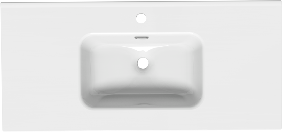 Linie Baro vasque simple porcelaine blanc brillant 100 x 46 cm