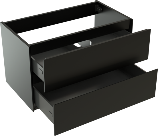 Storke Edge meuble sous-vasque suspendu 80 x 46 cm noir mat 2 tiroirs