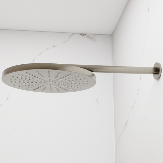 Blaufoss Nola 300 Tête de douche rond 30 cm avec support mural brushed CoolMetal