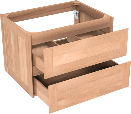 Balmani Mitra zwevende wastafelonderkast 75 x 55 cm teak 2 lades