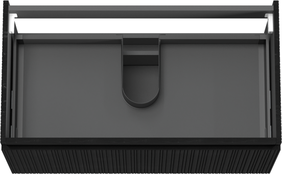 Storke Ribs hängender Waschbeckenunterschrank: 95 x 52 cm, Eiche Schwarz, 2 Schubladen