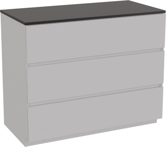 Storke Edge staand badkamermeubel 105 x 52 cm glanzend wit met Panton enkel tablet in gepoedercoate mdf mat zwart