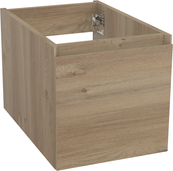 Storke Edge hängender Waschbeckenunterschrank: 35 x 52 cm, Eiche rustikal, 1 Schublade