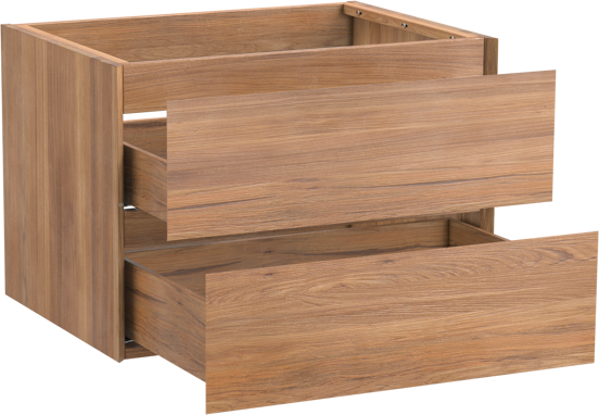 Balmani Mitra zwevende wastafelonderkast 75 x 55 cm teak 2 lades