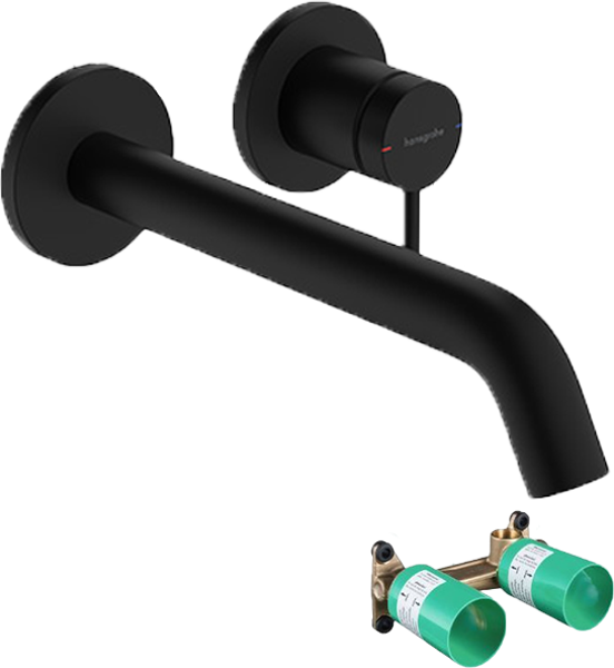 Hansgrohe Tecturis S Unterputz-Waschbecken Armatur: Schwarz matt, Einbauelement inklusive
