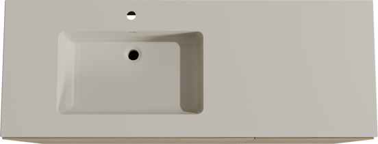 Storke Edge meuble salle de bains à poser 140 x 52 cm chêne brut avec Diva vasque asymétrique gauche en top solid soie grise