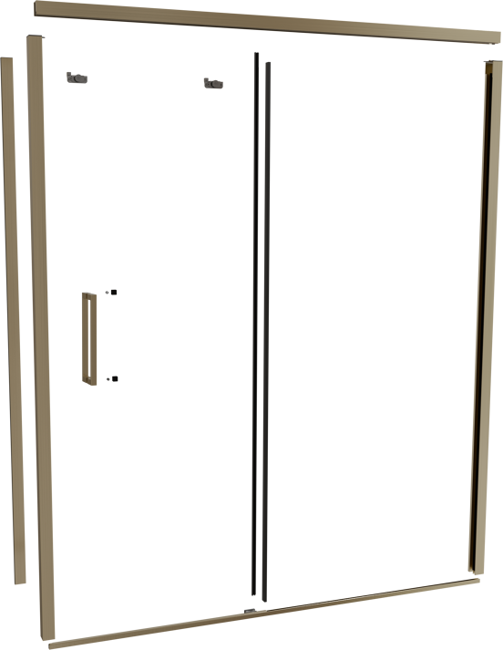 Balmani Senses Design 180 cm droite ensemble de profils pour coin-douche avec porte coulissante brushed champagne gold