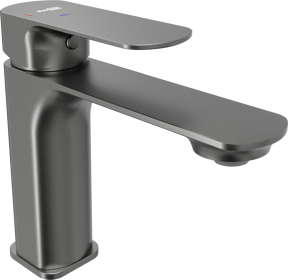Blaufoss Bodan EcoStart standaard wastafelkraan brushed gunmetal