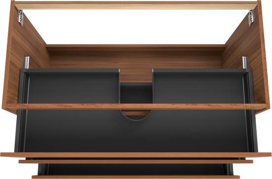 Balmani Lucida staande wastafelonderkast 120 x 55 cm notenhout 3 lades