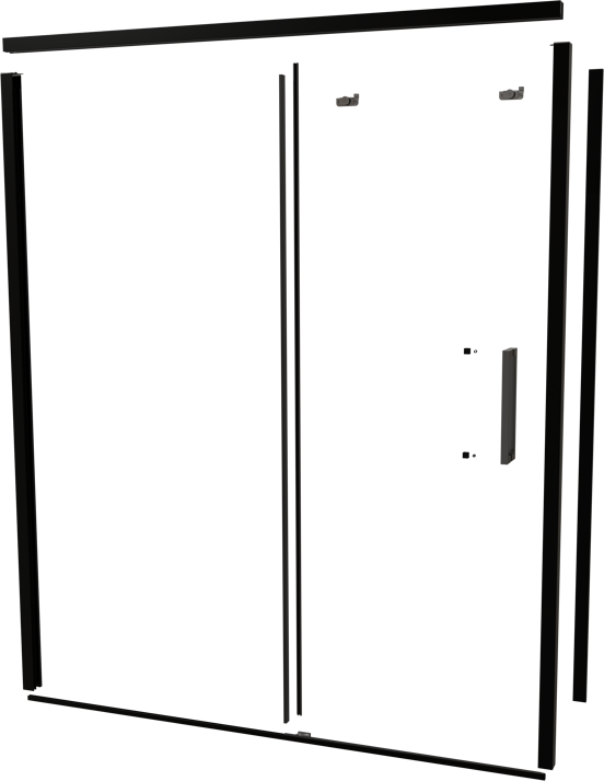 Balmani Senses Design 180 cm links douchecabine met schuifdeur profielenset mat zwart