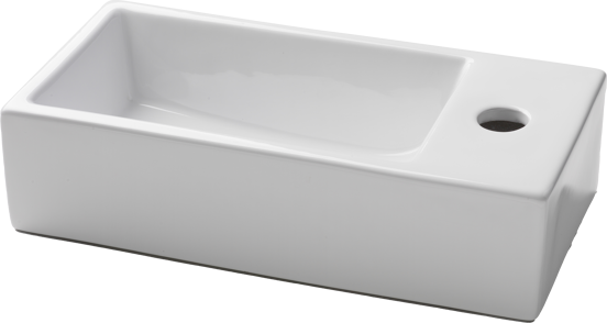 Luca Varess Cubic fonteintje 40,5 x 20 cm glanzend witte porselein