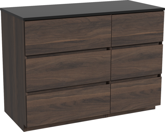 Storke Edge staand badkamermeubel 110 x 52 cm notelaar met Panton enkel tablet in gepoedercoate mdf mat zwart